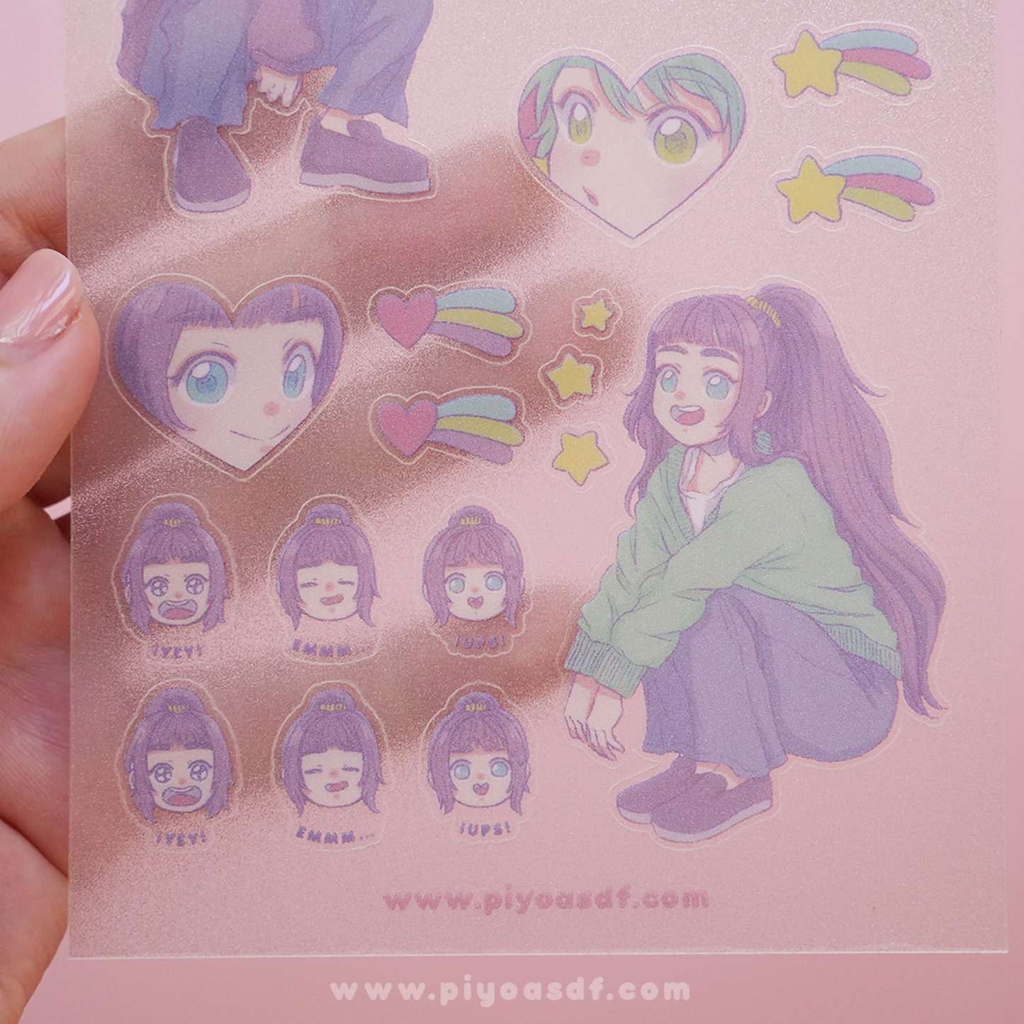 Lámina de stickers Lily y Alice (¡Con acabado glitter!)