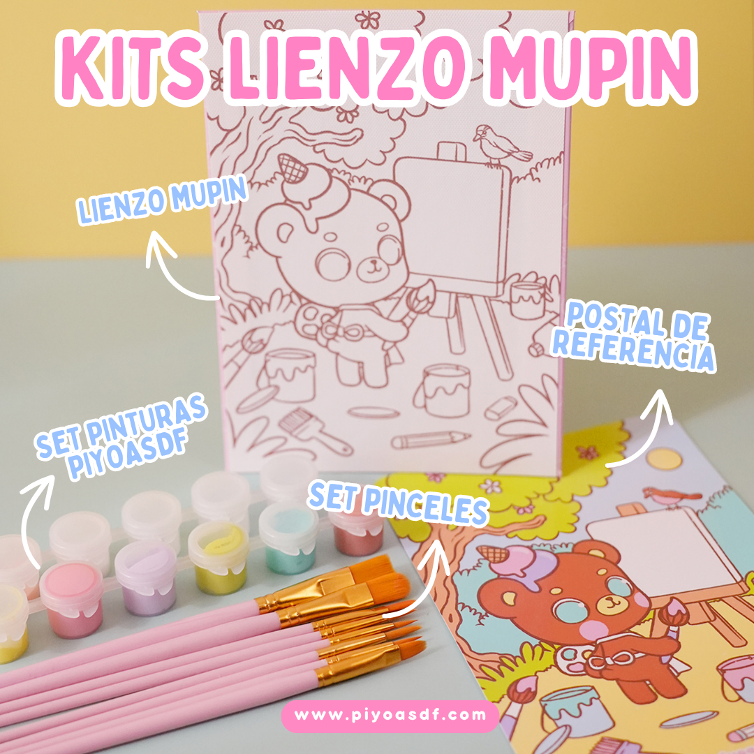 KIT "Pinta con Mupin" (Lienzo + Pinceles + Pinturas)