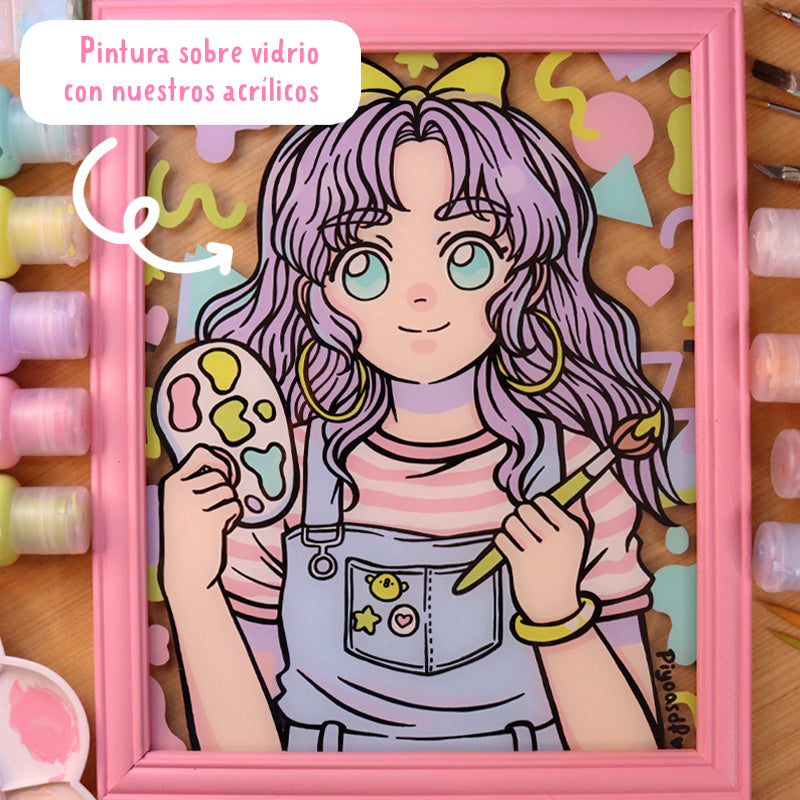 Pinturas acrílicas profesionales Piyoasdf (Set de 9 colores)