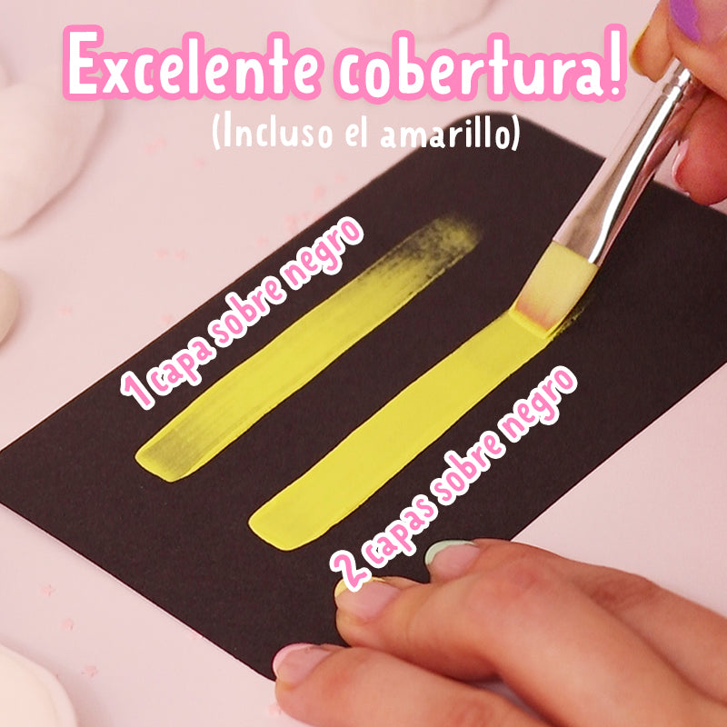 Pinturas acrílicas profesionales Piyoasdf (Set de 9 colores)