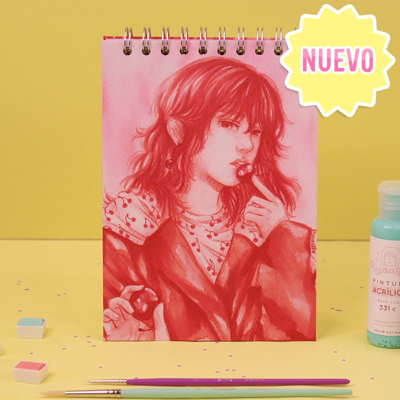 Croquera rojo cherry (Para acuarela y acrílicos)