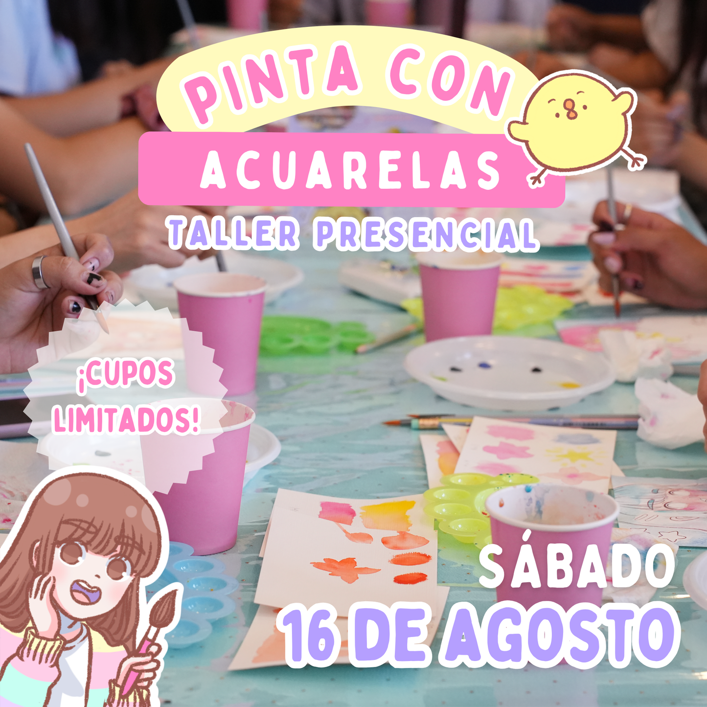 TALLER: "¡Pinta personajes con acuarelas!" (Con Piyoasdf)